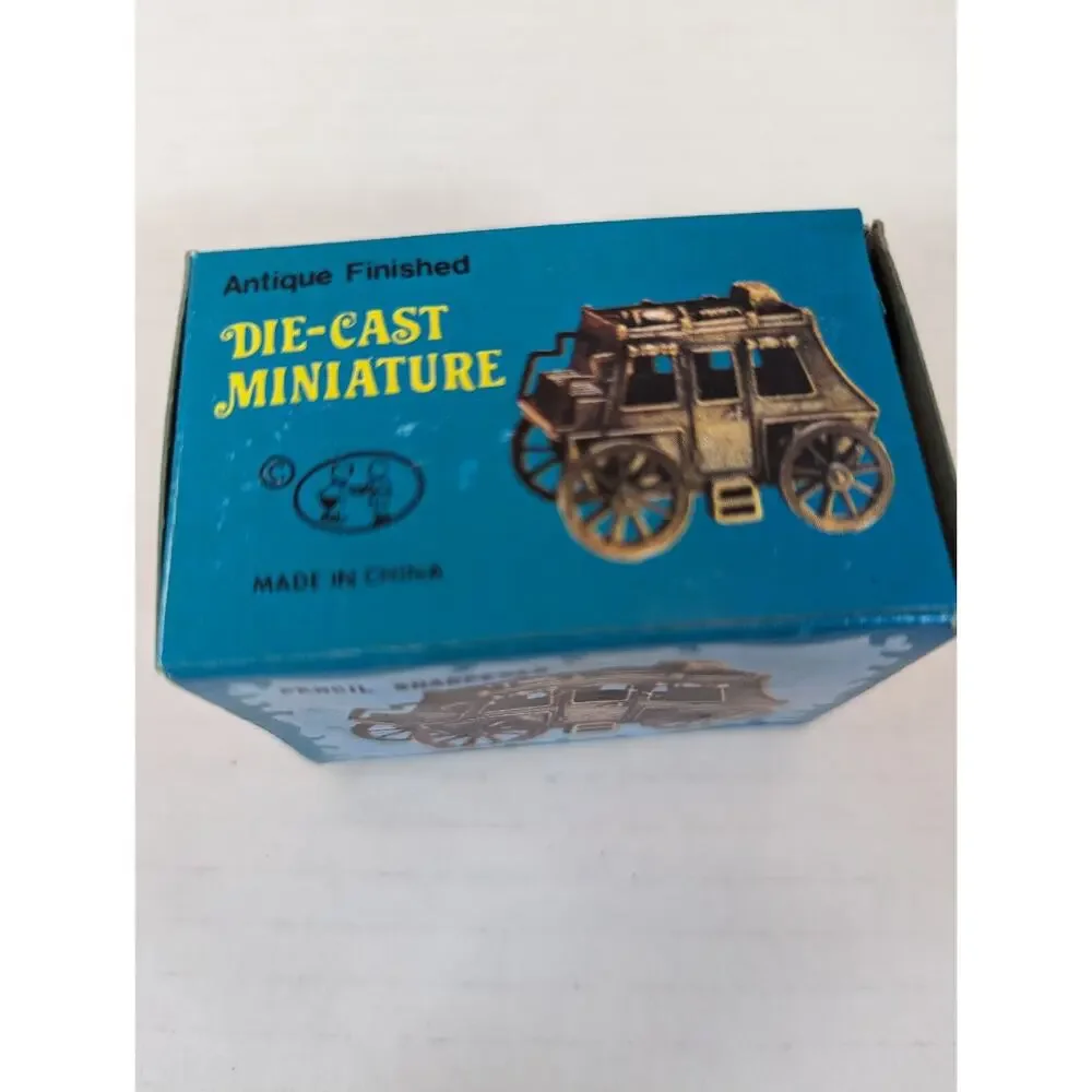 VTG Die Cast Western Miniature STAGECOACH PENCIL SHARPENER In Original Box NIB